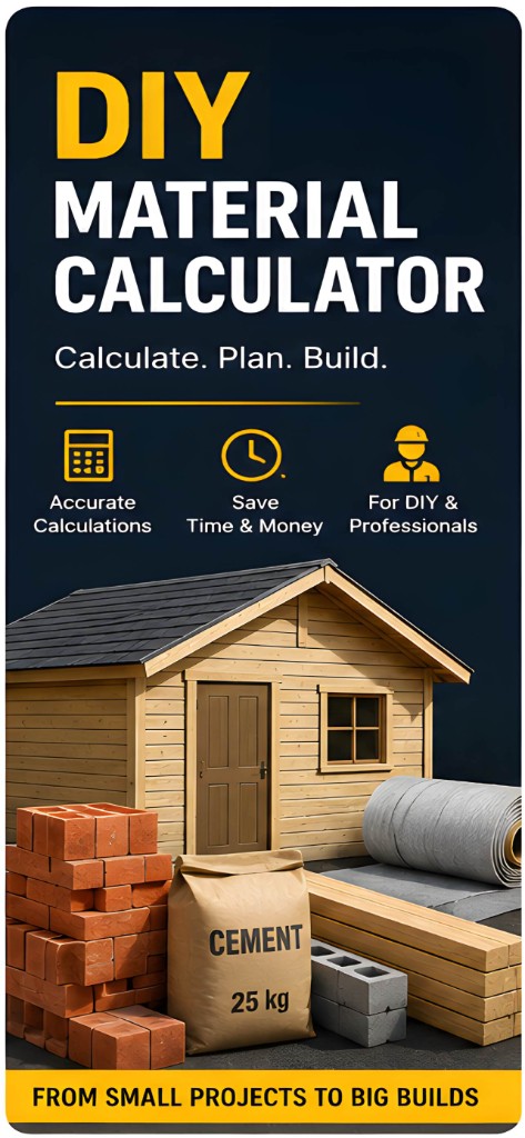 DIY Material Calculator — Calculate. Plan. Build.